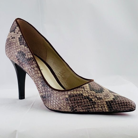 Talbots Shoes - TALBOTS Brown Snake Emboss Leather Pump  Sz 9 EUC